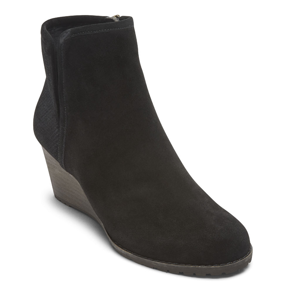 Booties Rockport Mulher Pretas - Hollis V-Cut - 26950VZSP